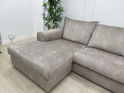 DFS Serenis Large Double Ended Chaise Sofa In Oatmeal Fabric