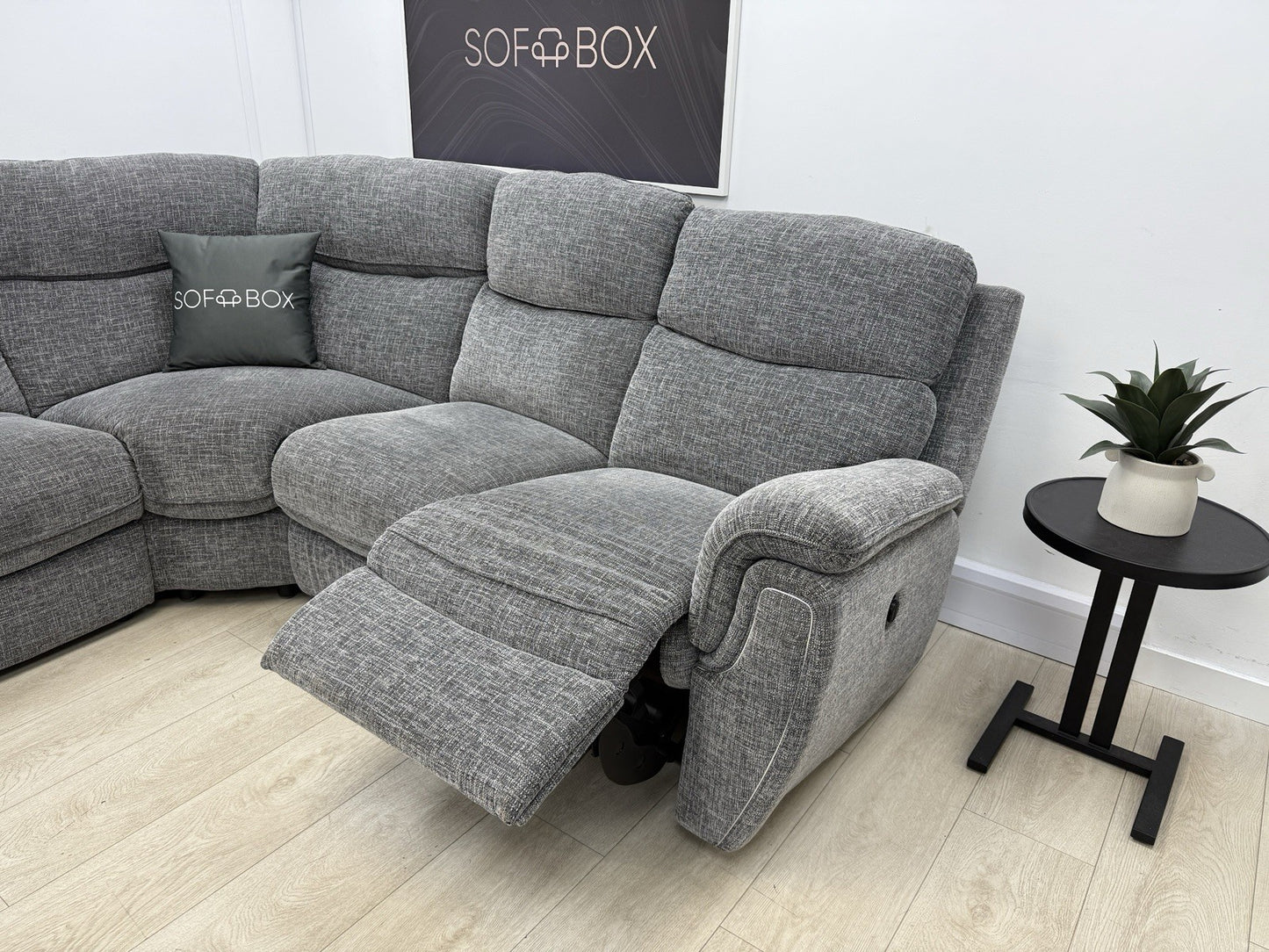 SCS Ashton Power Recliner Corner Sofa In Grey Fabric