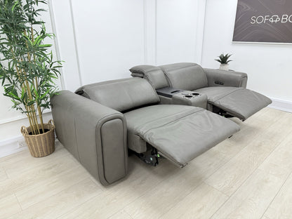 Sofology Premiere 2.5 Seater Power Recliner Sofa In Grey Leather