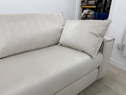 DFS Lovise Velvet XL Corner Sofa In Cream
