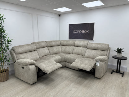 Furniture Village Moreno Power Recliner Corner Sofa In Cream Fabric