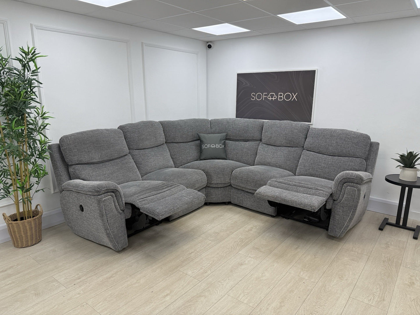 SCS Ashton Power Recliner Corner Sofa In Grey Fabric