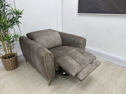DFS Lidia Power Recliner Chair In Mayson Truffle Fabric