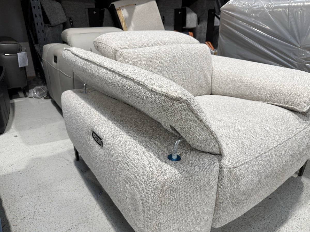DFS Valetta Power Recliner Armchair In Natural Fabric