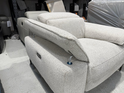 DFS Valetta Power Recliner Armchair In Natural Fabric