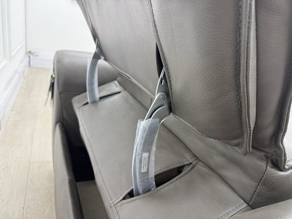 Sofology Premiere Power Recliner Love Seat In Trusty Embossed Leather Grey
