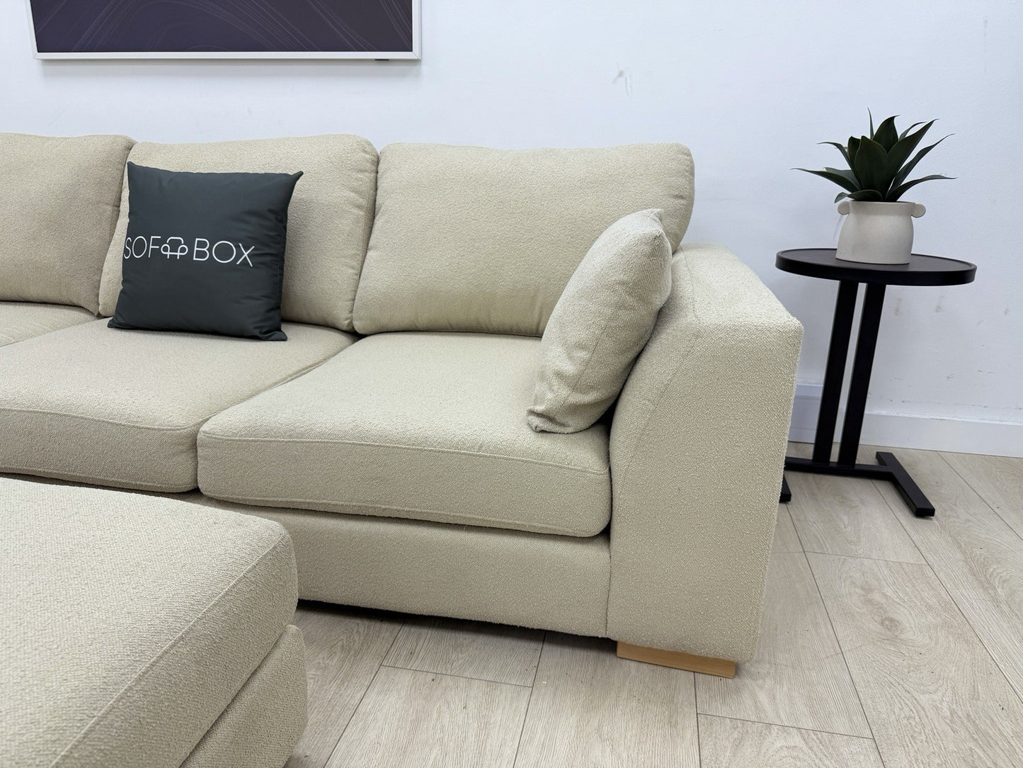 DFS Calix Swivel Corner Sofa Bed In Latte