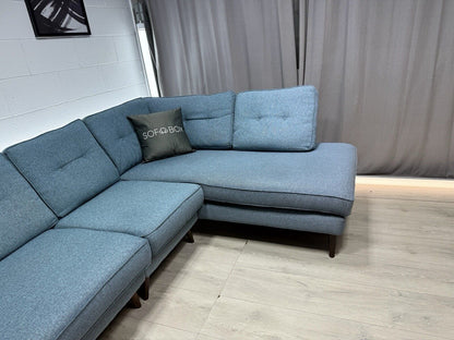 DFS Zinc French Connection Corner Sofa & Extra Seat In Teal