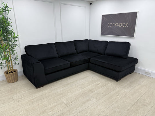 DFS Orka Velvet Corner Sofa In Black