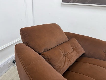 DFS Elektra Power Recliner Sofa, Armchair & Footstool Set In Burnt Orange