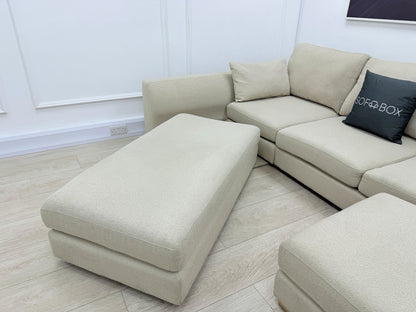 DFS Calix Swivel Corner Sofa Bed In Latte