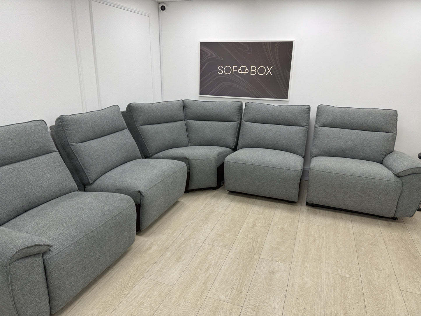 DFS Aussie Power Recliner Corner Sofa In Grey Fabric