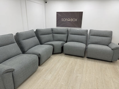 DFS Aussie Power Recliner Corner Sofa In Grey Fabric