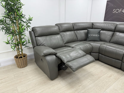 Furniture Village Moreno Power Recliner Corner Sofa In Grey Leather