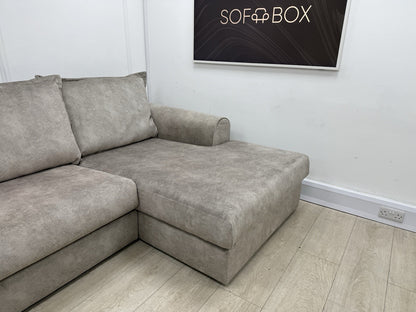 DFS Serenis Large Double Ended Chaise Sofa In Oatmeal Fabric