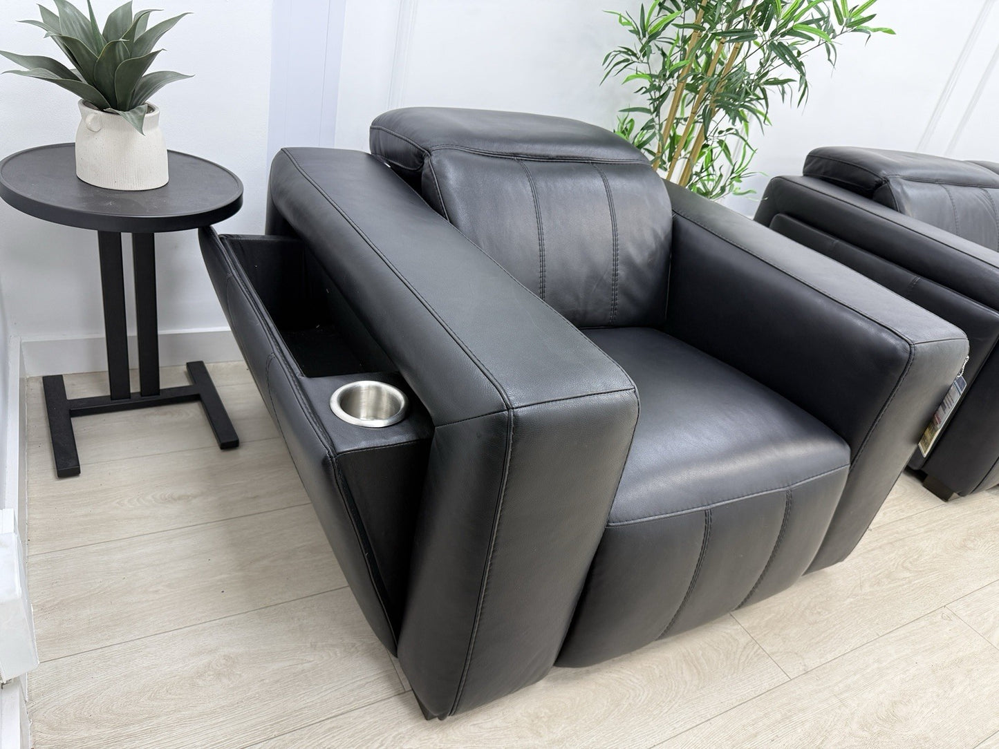 DFS Crusade 3 Seater Sofa, Smart Console & Chair Set Recliner/Heated Leather