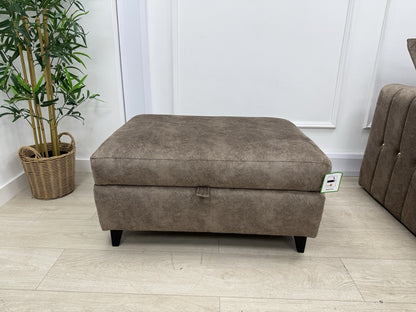 DFS Devine Self Piped Storage Footstool In Chocolate Combination