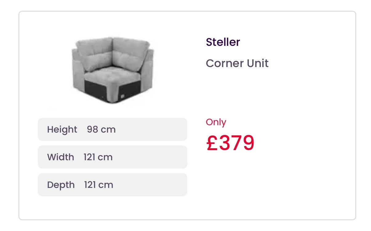DFS Steller Power Recliner Corner Sofa In Mist Grey