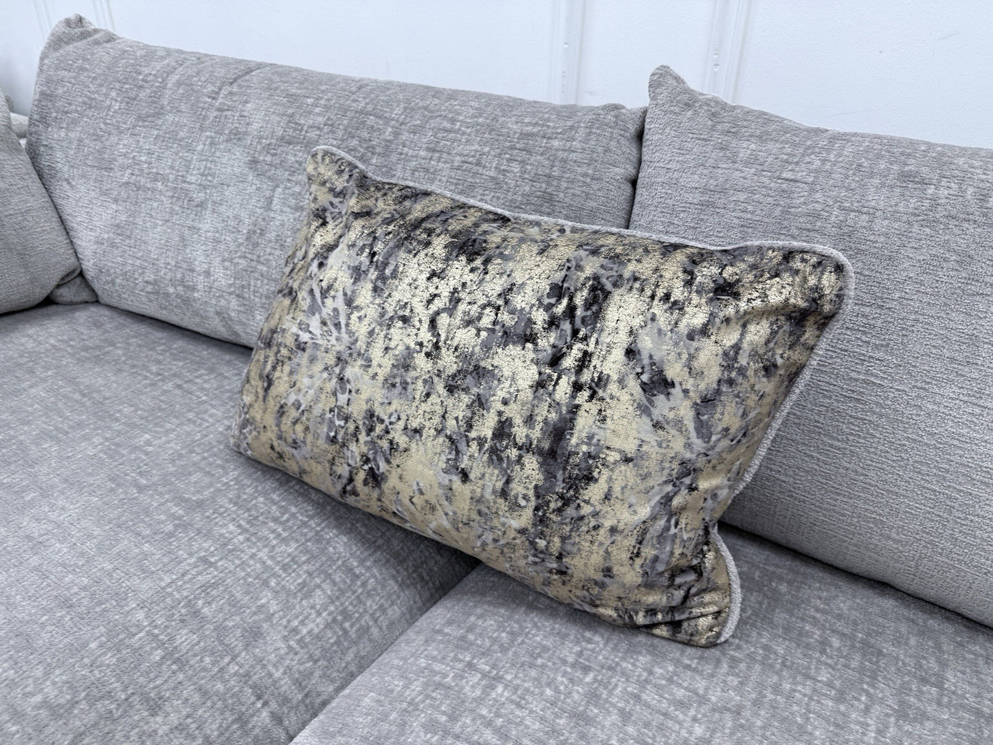 Sofology The Westwood 4 Seater Sofa, Loveseat & Footstool In Silver Chenille