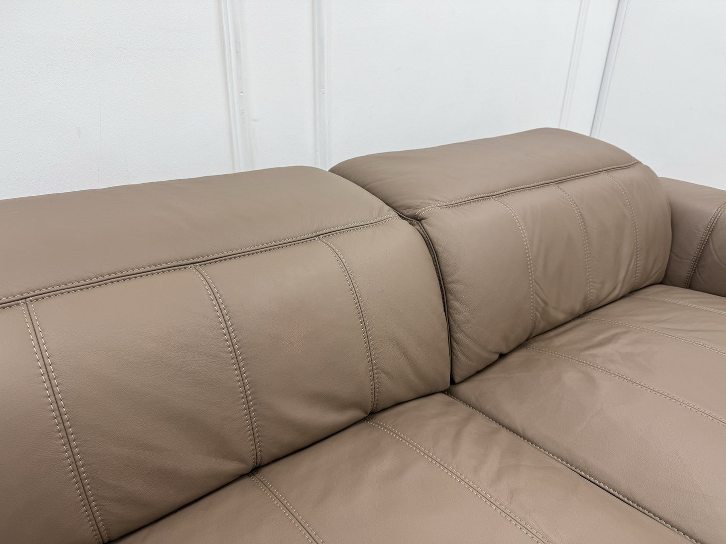 DFS Torren 3 Seater Power Recliner Sofa & Chair Set In Borelli Fawn Leather