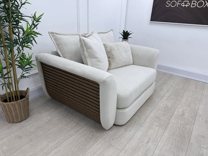 DFS Alani Cuddle Chair Loveseat Sofa In Cream Fabric