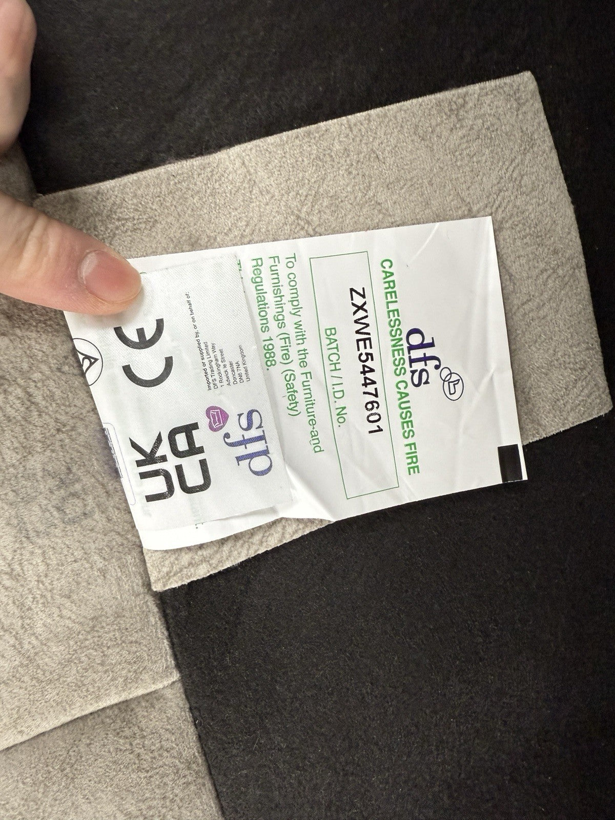 DFS Cherished 4 Seater Grande Sofa & Footstool In Oatmeal