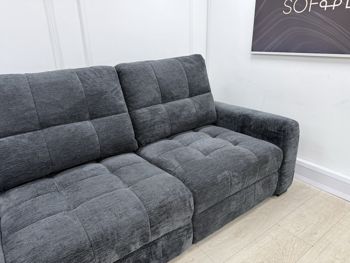DFS Steller XL Power Chaise Recliner Sofa In Nuova Black Fabric
