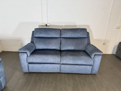 G Plan Thornbury 3 Seater & Chair Set With Power Recliner, Lumbar, Headrest Blue
