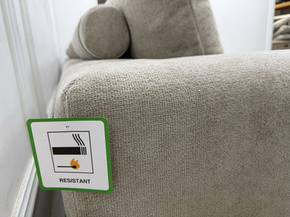 Sofology Amalfi Corner Sofa In Cosy Chenille Stone Fabric
