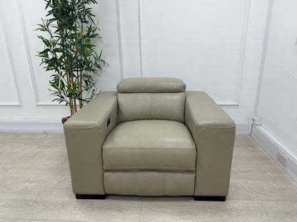 DFS Wander Power Recliner Chair In Taupe Leather