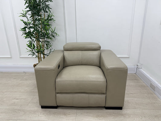 DFS Wander Power Recliner Chair In Taupe Leather