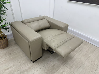 DFS Wander Power Recliner Chair In Taupe Leather