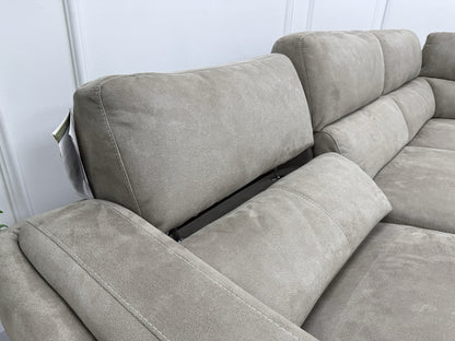 DFS San Mateo Power Recliner Corner Sofa In Arizona Stone Fabric