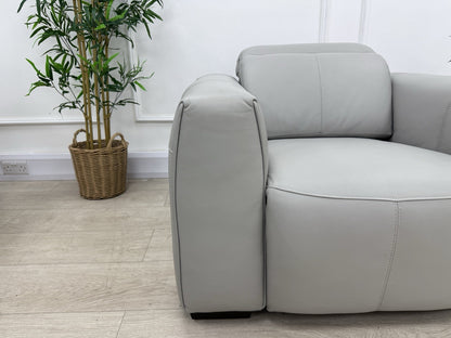 DFS Lauder Power Recliner Chair Memory In Grey Mist Borelli Leather