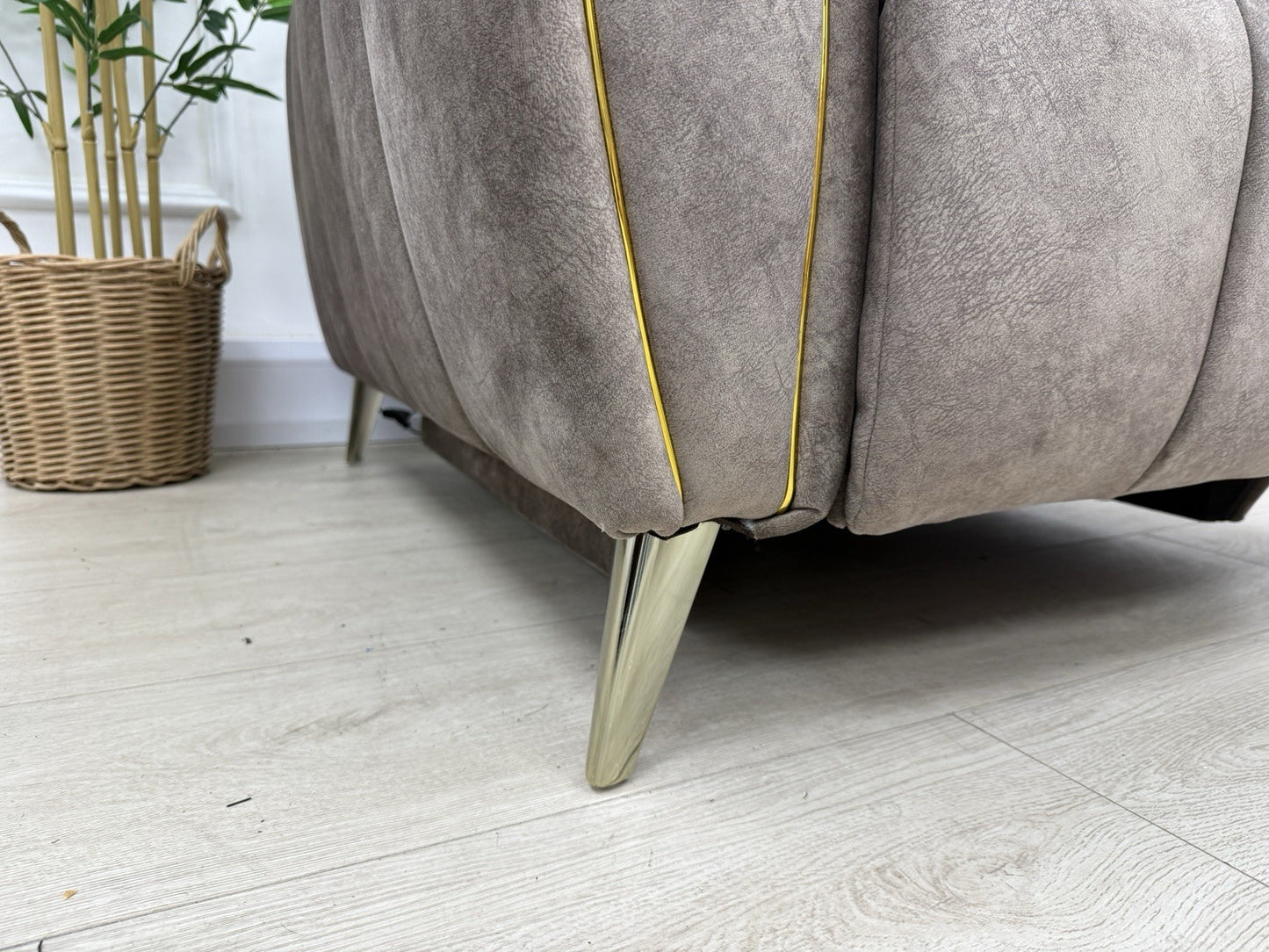 DFS Lidia Power Recliner Chair In Mayson Truffle Fabric