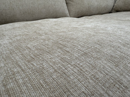 DFS Somerford 3 Seater Sofa, Armchair & Footstool In Mink Fabric