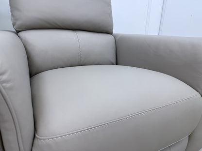 DFS Arwen Leather Power Recliner Chair In Oatmeal Borelli Leather