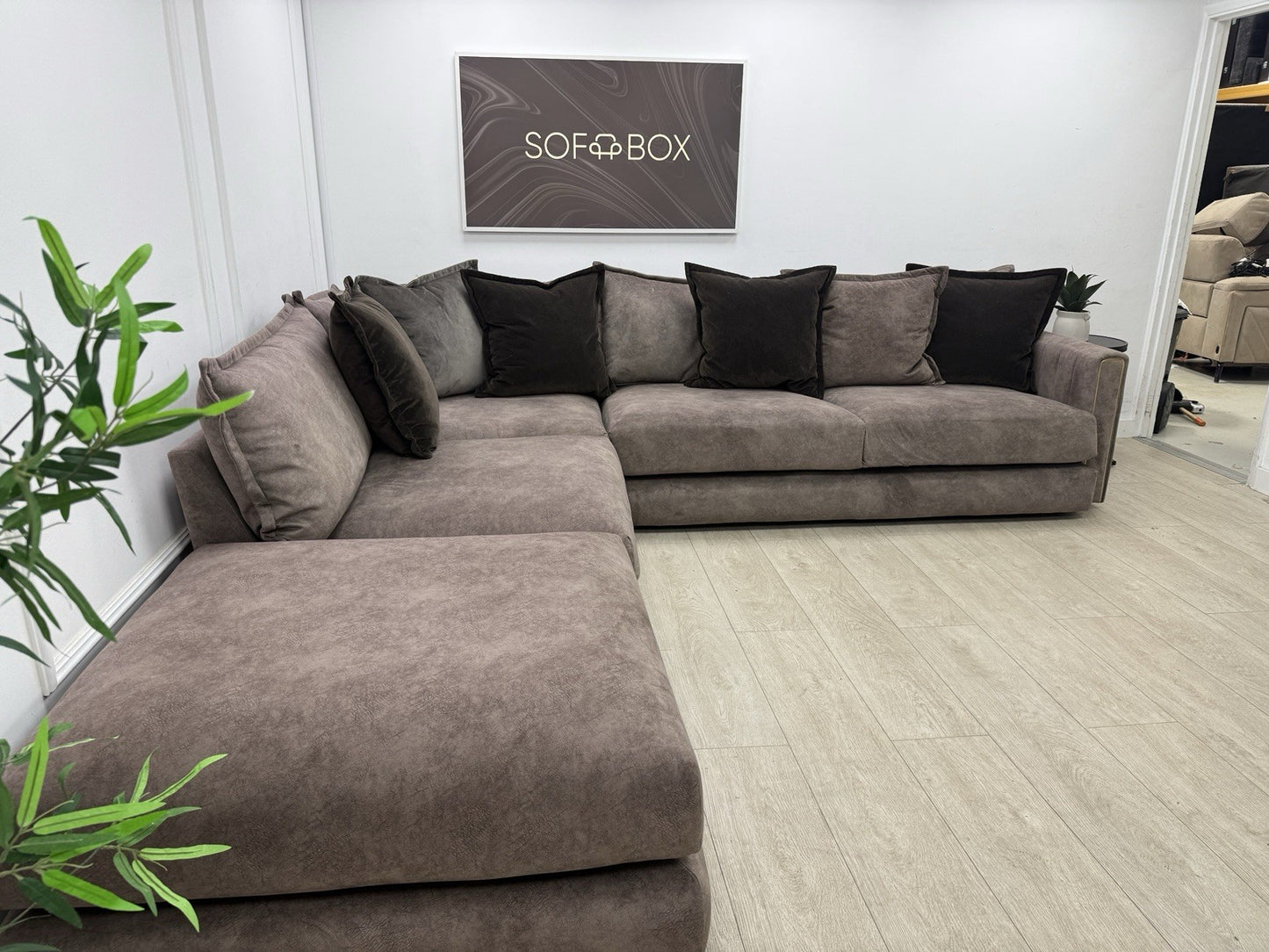 DFS Devine Corner Sofa In Chocolate