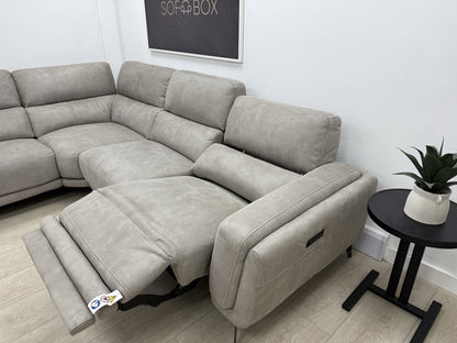 DFS San Mateo Power Recliner Corner Sofa In Misty Arizona Fabric