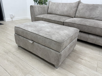 DFS Cherished 4 Seater Grande Sofa & Footstool In Oatmeal