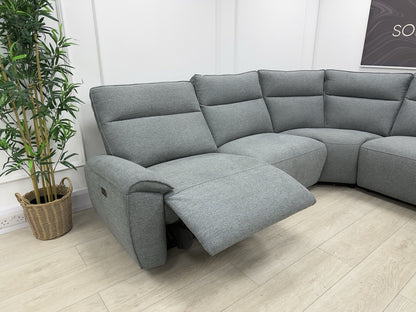 DFS Aussie Power Recliner Corner Sofa In Grey Fabric