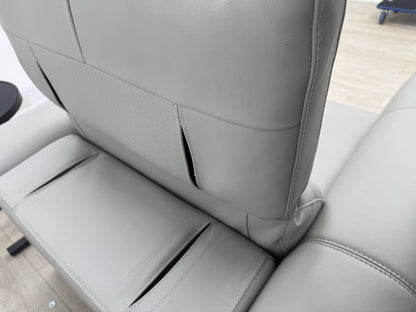 DFS Lauder Power Recliner Chair Memory In Grey Mist Borelli Leather