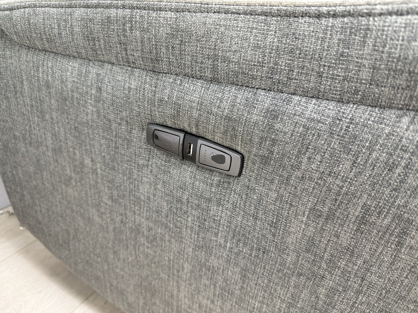 DFS Trek Power Recliner Chair In Charcoal Fabric