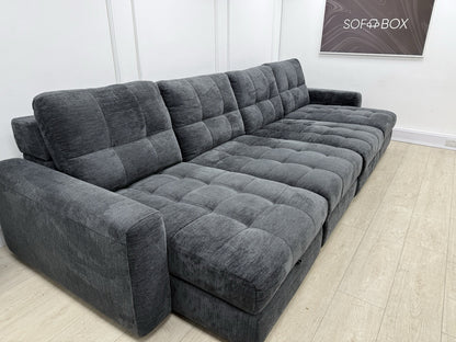 DFS Steller XL Power Chaise Recliner Sofa In Nuova Black Fabric