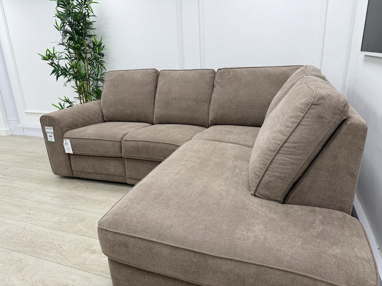 DFS Orka Manual Recliner Corner Sofa In Mocha Fabric