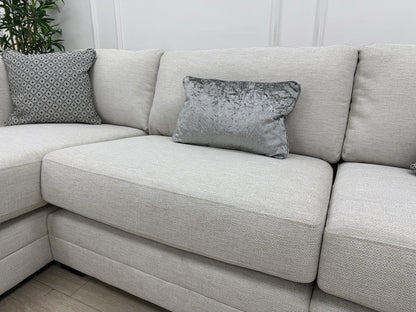 DFS Longbeach / Ada L Shape Chaise Sofa In Light Grey Fabric