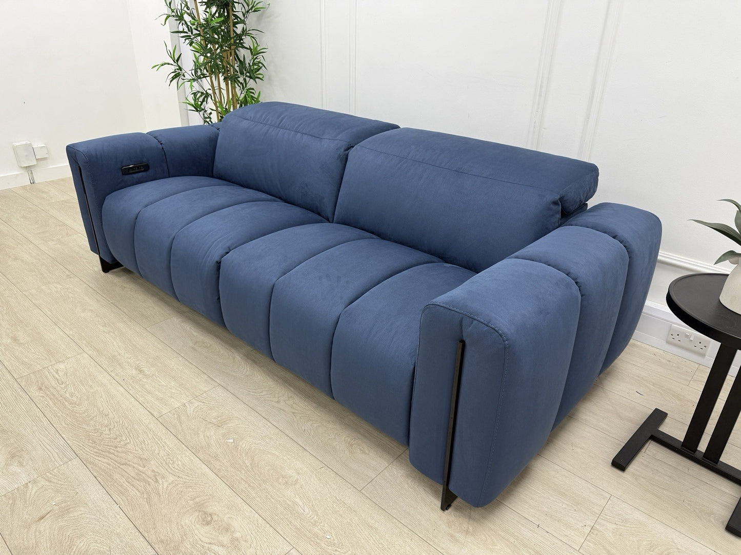 Italia Living 3 Seater Power Recliner Sofa In Luna Blue