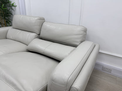 DFS San Antonio 3 Seater Power Recliner Heated Sofa In Fossil Leather