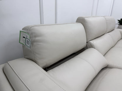 DFS San Antonio Power Recliner 3 Seater Chaise End Sofa In Fossil Leather
