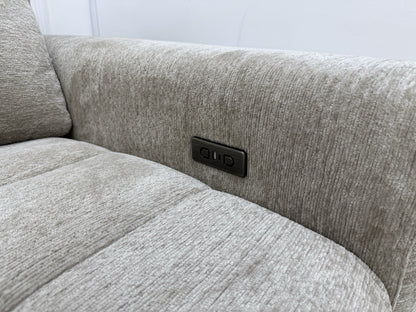 DFS Steller XL Power Recliner Chaise Sofa In Taupe Fabric